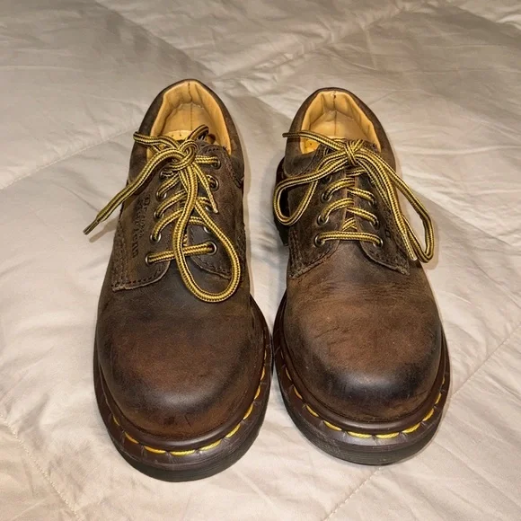 Dr. Martens Air Wair England Original Brown Leather Shoes Children Size 13 - Picture 3 of 8